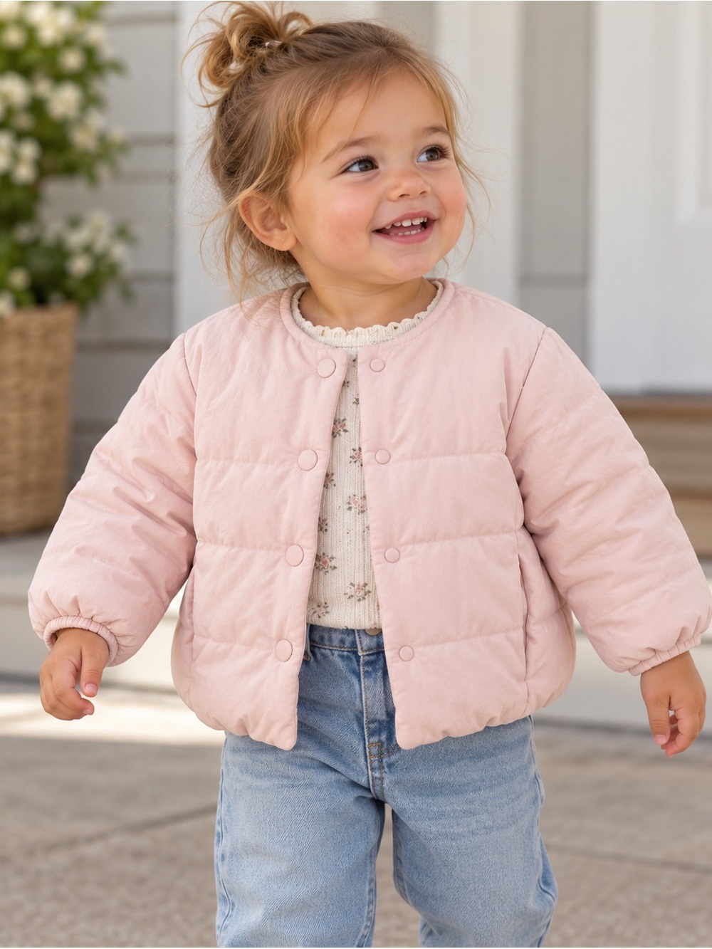 Baby Gap Pink Puffer Jacket Girls 12-18 Months Lightweight Quilted Coat